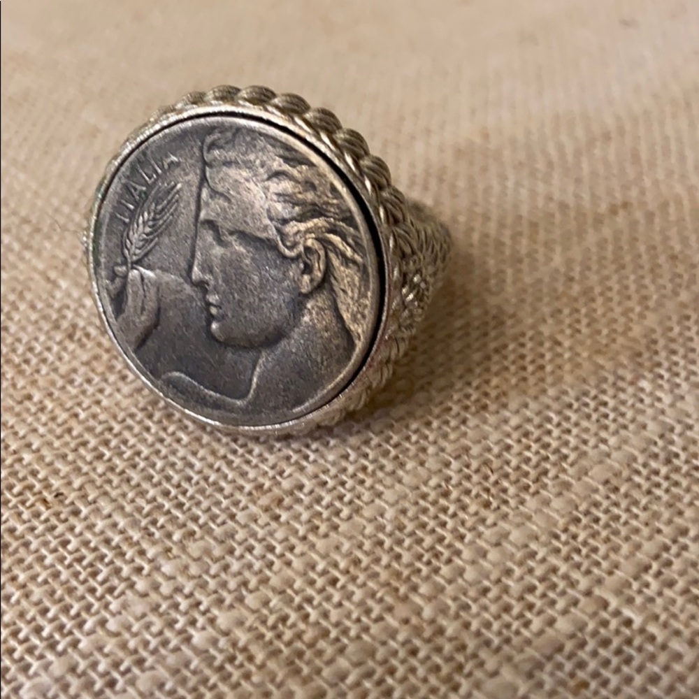 Judith Ripka sterling silver coin ring